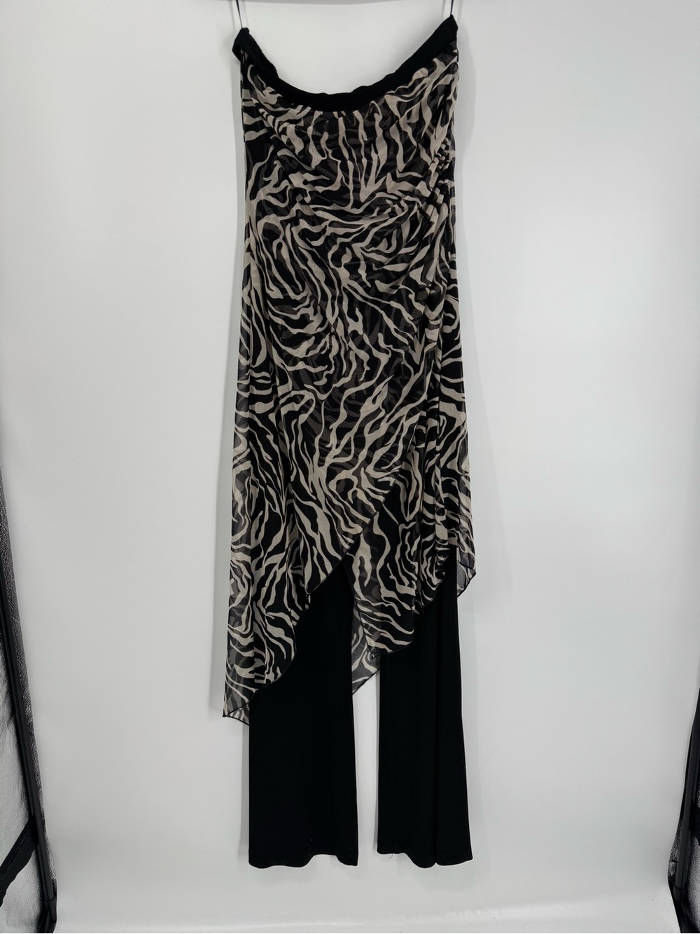 Janine London Paris New York vintage Strapless Animal Print Jumpsuit Size M - Picture 2 of 11